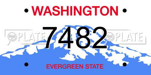 7482 Washington License Plate