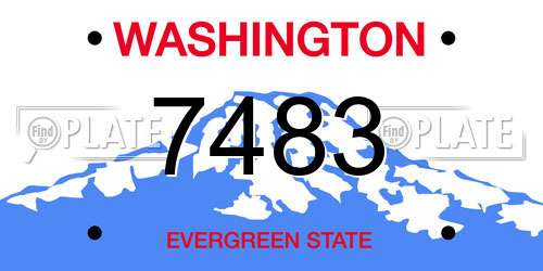 7483 Washington License Plate