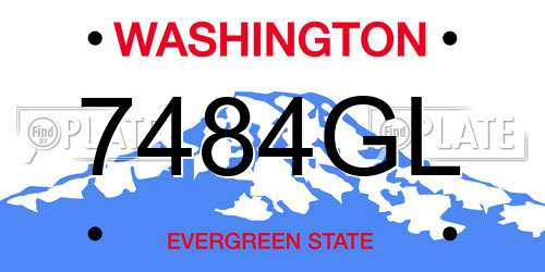 7484GL Washington License Plate