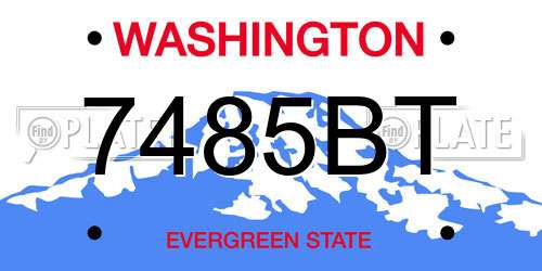 7485BT Washington License Plate