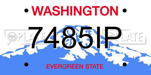 7485IP Washington License Plate