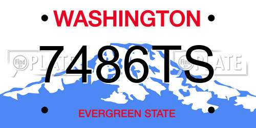 7486TS Washington License Plate