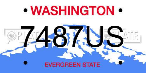 7487US Washington License Plate