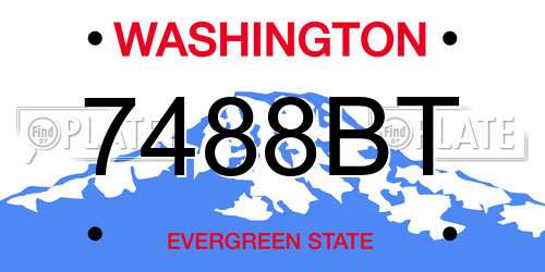 7488BT Washington License Plate