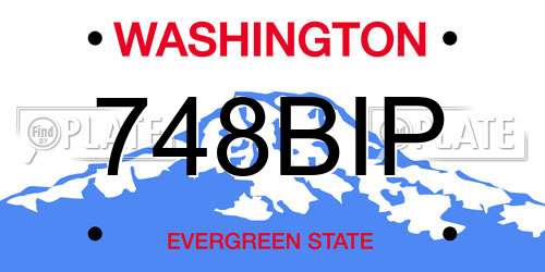 748BIP Washington License Plate