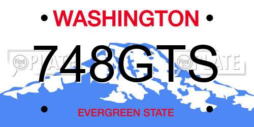 748GTS Washington License Plate