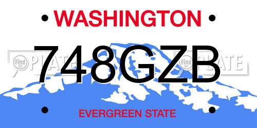 748GZB Washington License Plate