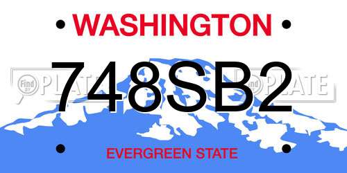748SB2 Washington License Plate