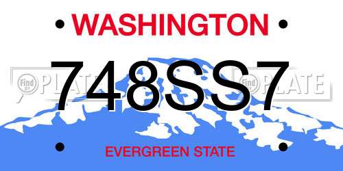 748SS7 Washington License Plate