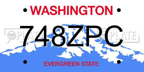 748ZPC Washington License Plate