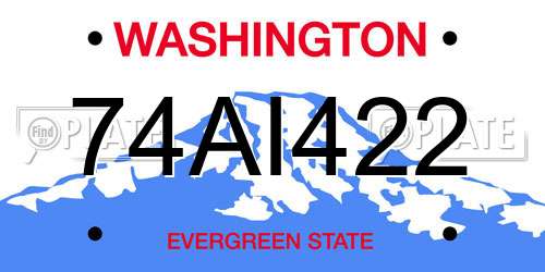 74AI422 Washington License Plate