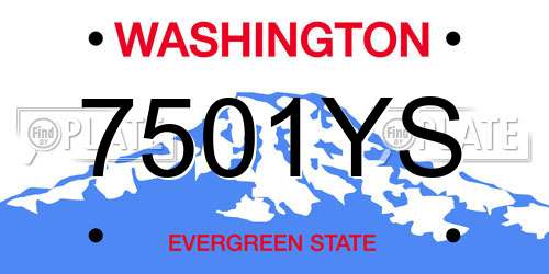 7501YS Washington License Plate