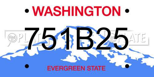751B25 Washington License Plate