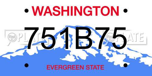 751B75 Washington License Plate