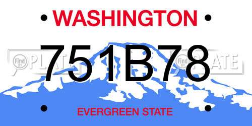 751B78 Washington License Plate