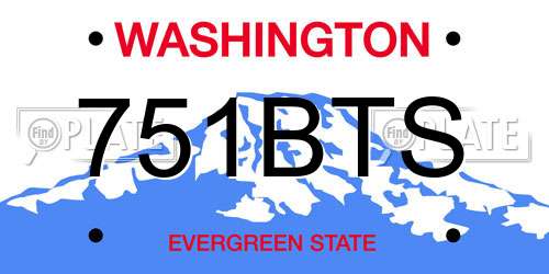 751BTS Washington License Plate