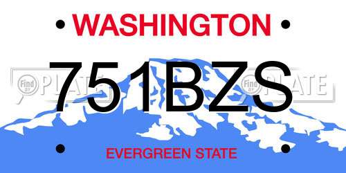 751BZS Washington License Plate