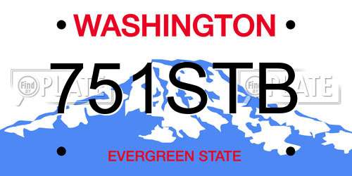 751STB Washington License Plate