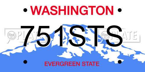 751STS Washington License Plate