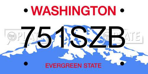 751SZB Washington License Plate