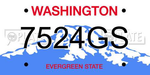 7524GS Washington License Plate