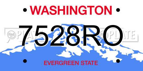 7528RO Washington License Plate