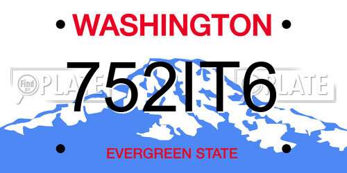 752IT6 Washington License Plate