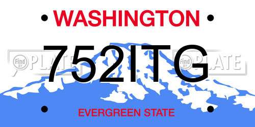752ITG Washington License Plate