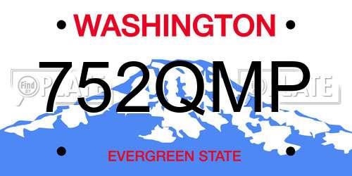 752QMP Washington License Plate