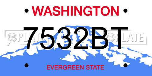 7532BT Washington License Plate