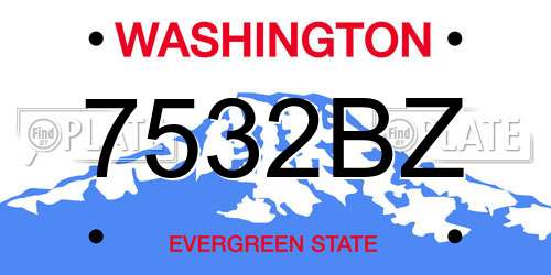 7532BZ Washington License Plate