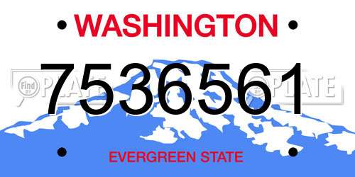 7536561 Washington License Plate