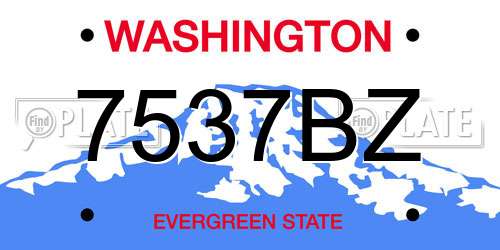 7537BZ Washington License Plate