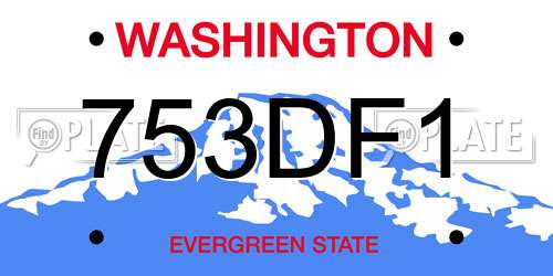 753DF1 Washington License Plate