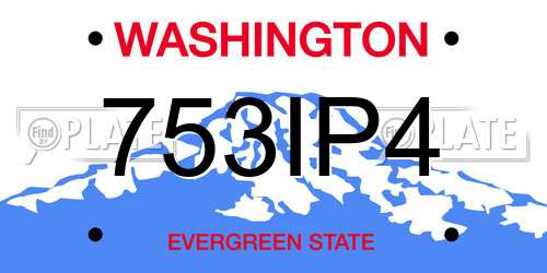 753IP4 Washington License Plate