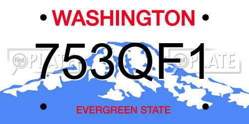 753QF1 Washington License Plate