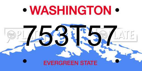 753T57 Washington License Plate