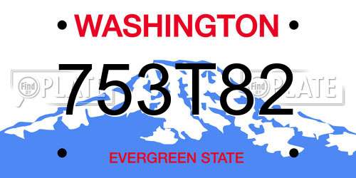 753T82 Washington License Plate