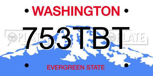 753TBT Washington License Plate