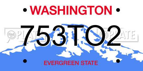 753TO2 Washington License Plate
