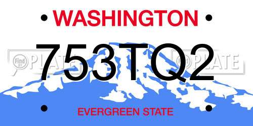 753TQ2 Washington License Plate