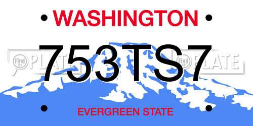 753TS7 Washington License Plate