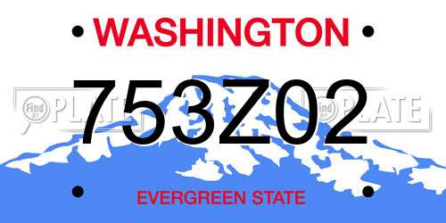 753Z02 Washington License Plate