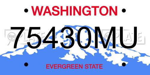 75430MU Washington License Plate