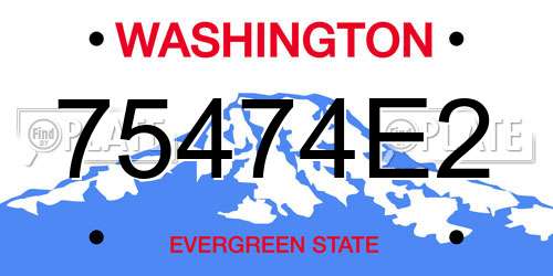 75474E2 Washington License Plate