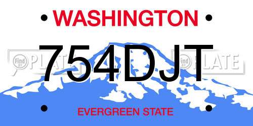 754DJT Washington License Plate