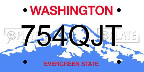 754QJT Washington License Plate