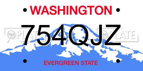 754QJZ Washington License Plate