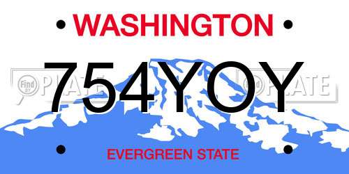 754YOY Washington License Plate