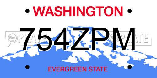 754ZPM Washington License Plate